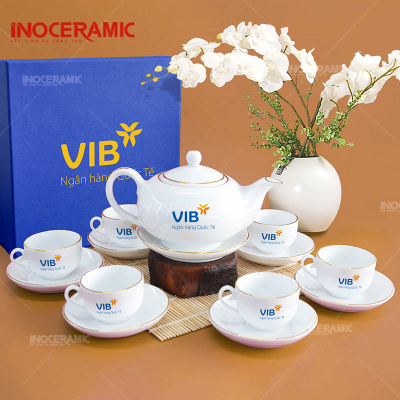 Bộ trà in logo VIB